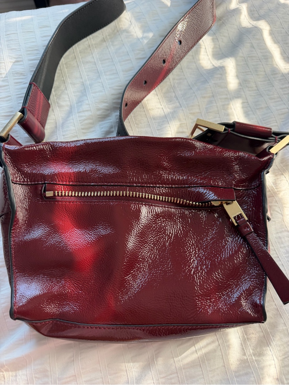 All Saints Patent Leather Crossbody Bag with Adjustable Strap - Picture 13 of 15
